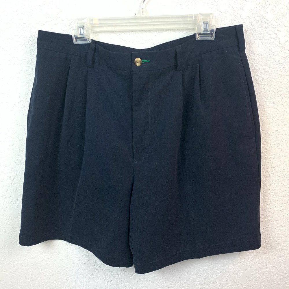 Tommy Hilfiger Mens  Blue Pleated Walking Shorts